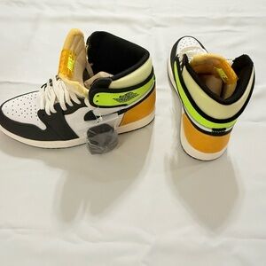 Nike Air Jordan 1 Retro High: White, Black Volt University Gold